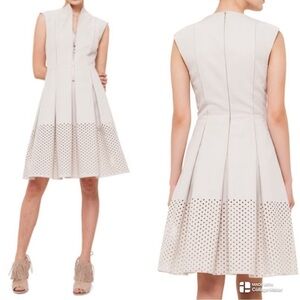 Akris Punto perforated canvas structured dress in ivory NWT